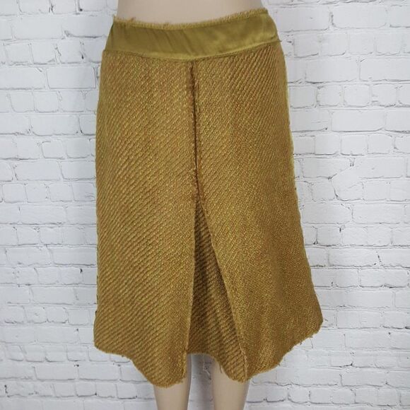 𝅺philosophy di Alberta Ferretti Tweed Olive Skirt 8 - Picture 2 of 6